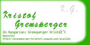 kristof gremsperger business card